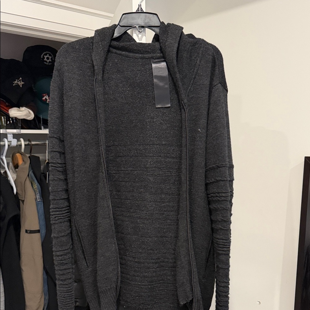 Faded Lifestyle Men's Black Merino Wool Zip Hoody